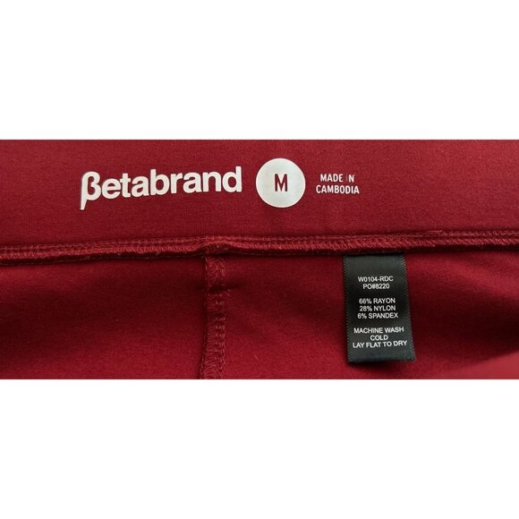 BETABRAND Casual Pants Pull-up Burgundy Strait Cut Size Med - Picture 5 of 6